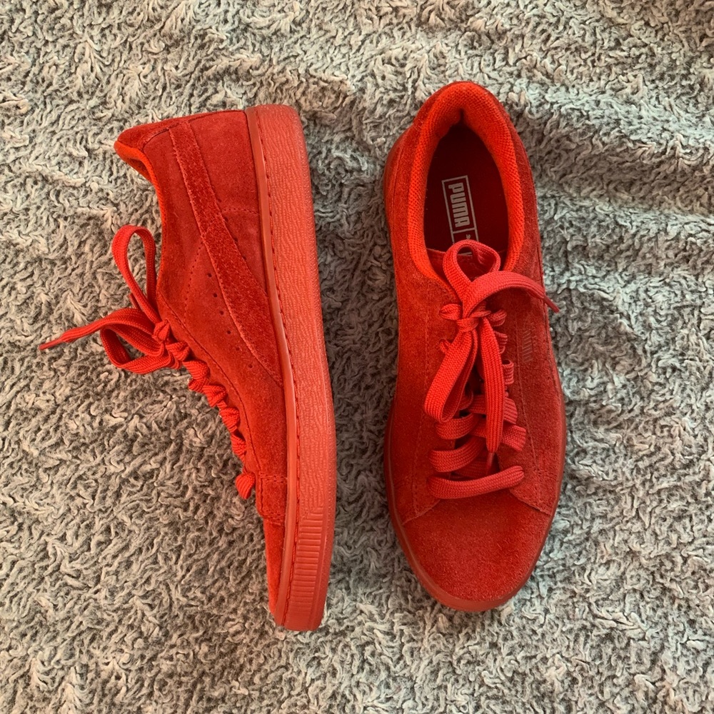 Red Puma Suede Sneakers